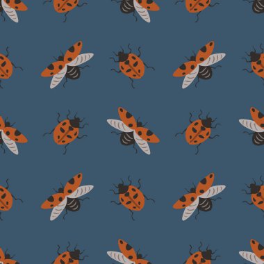 Uğurböceği kusursuz vektör dekoratif deseni