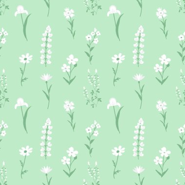 Kusursuz beyaz çiçekler dekoratif desen