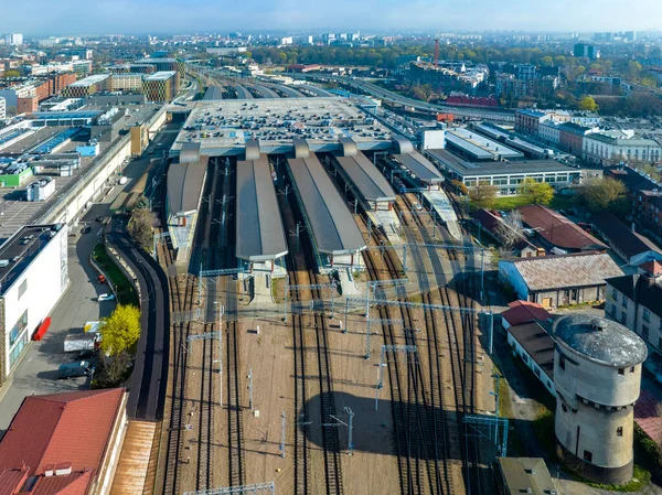 Hauptbahnhof Krakau Glowny Krakau Polen Mit Großem Parkplatz Auf Dem — Stockfoto