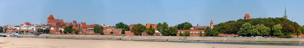 Wide Panorama Torun Old City Poland Medieval Gothic Cathedral John — стокове фото
