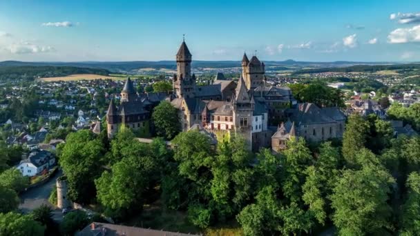 Castelo Medieval Braunfels Hesse Alemanha Com Muitas Adições Posteriores Aeronáutica — Vídeo de Stock