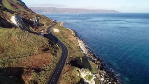 Irlanda Del Nord Regno Unito Costa Atlantica Con Scogliere Causeway — Video Stock
