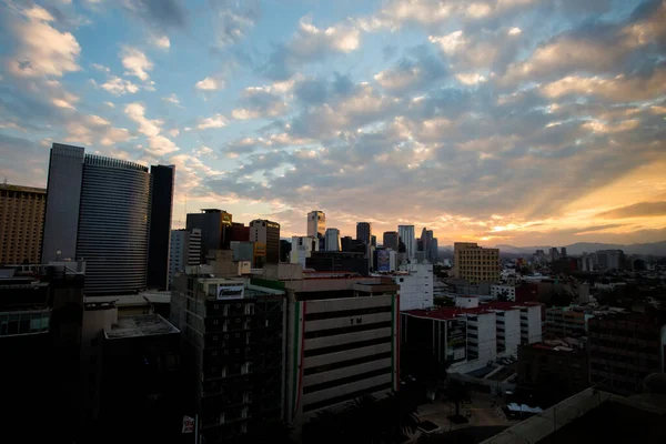 Solnedgång Skymning Nattutsikt Från Beautiful National Museum Revolution Ciudad Mexico — Stockfoto