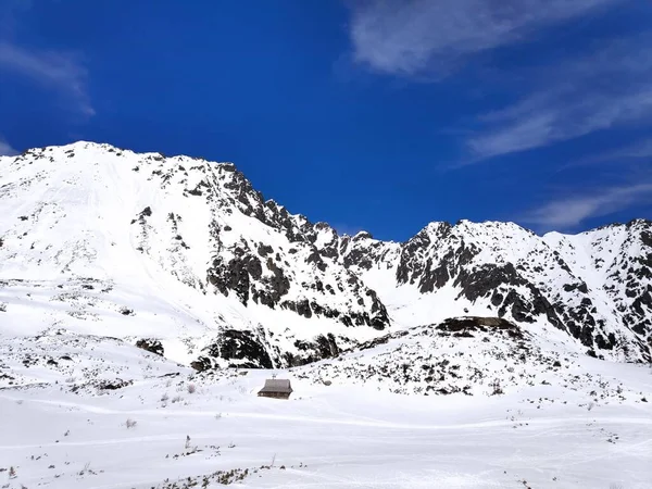 Beautiful Panorama Winter Tatry Mountains Five Lakes Valley Dolina Pieciu — 스톡 사진