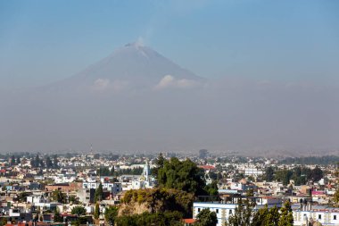Beautiful landmark taken from Cholula in Puebla, Mexico. View on volcano and Iztacchuatl
