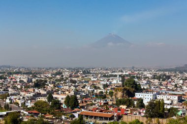 Beautiful landmark taken from Cholula in Puebla, Mexico. View on volcano and Iztacchuatl
