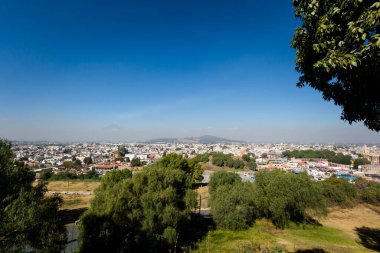 Beautiful landmark taken from Cholula in Puebla, Mexico. View on  volcano and Iztacchuatl