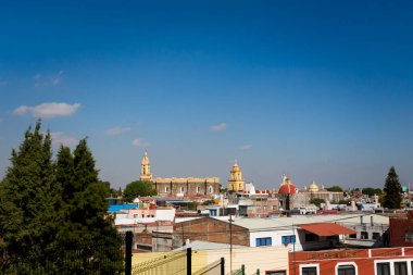 Beautiful architecture of Our Lady of Remedies Cholula Sanctuary h Puebla, Mexico.