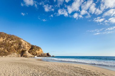 Beautiful Ventanilla beach in Mexico. Landscape during sunny day