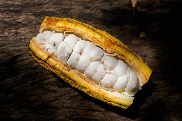 Färsk Välsmakande Kakaofrukt Agua Azul Kaskadpark Palenque Mexiko Livlig Landskap — Stockfoto
