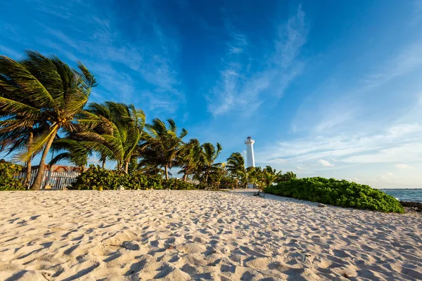 Bela Paisagem Caribenha Foto Tirada Praia Mahahual México Durante Dia — Fotografia de Stock