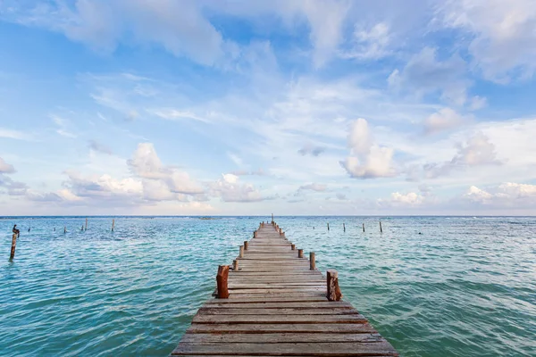 Prachtige Caribische Landschap Foto Genomen Mahahual Strand Mexico Tijdens Zonnige — Stockfoto