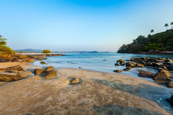Красиве Пейзажне Фото Блакитним Небом Зроблене Гоа Індія Знаменитому Пляжі Ліцензійні Стокові Фото