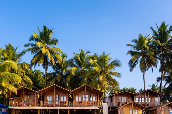 Piękny Krajobraz Zdjęcie Błękitnym Niebem Zrobione Goa Indie Słynnej Plaży Zdjęcia Stockowe bez tantiem