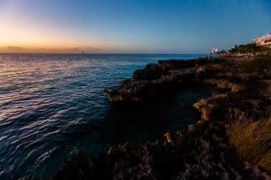 Güneşli bir günde Meksika 'daki Cozumel Adası' nda çekilen güzel manzara fotoğrafı..