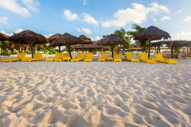 Güneşli bir günde Meksika 'daki Cozumel Adası' nda çekilen güzel manzara fotoğrafı..