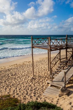 Güneşli bir günde Meksika 'daki Cozumel Adası' nda çekilen güzel manzara fotoğrafı..