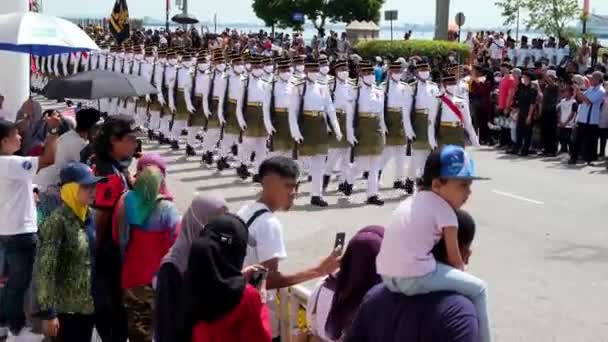Georgetown Penang Malasia Ago 2022 Regimiento Malayo Con Desfile Armas — Vídeos de Stock