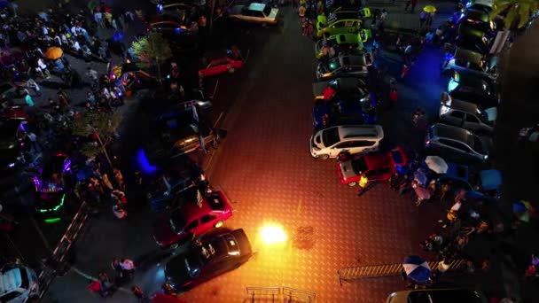 Джуру Пинанг Малайзия Окинава 2022 Выступление Автомобиля Видом Сверху Вниз — стоковое видео