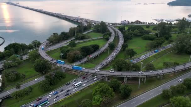 Batu Uban Penang Malaysia Oct 2022 Morning Traffic Transportation Penang — Stock Video