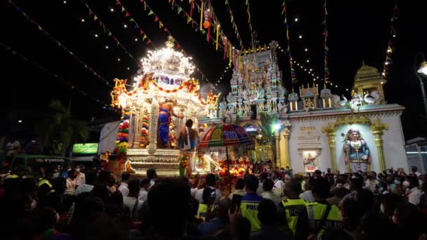 Georgetown Penang Malaysia Jan 2022 Hindu Pilgrims Raise Hand Pray — Stock Video