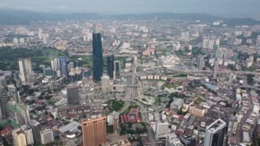 Bukit Bintang, Kuala Lumpur, Malezya - 11 Eylül 2022: Aerial view The Exchange 106, TRX Tower, 106 Tower, TRX 106 ve İmza Kulesi, 95 katlı bir gökdelendir.