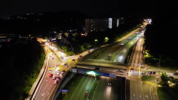 Gombak Kuala Lumpur Malajsie Listopad 2022 Pohled Noční Leteckou Dopravu — Stock video