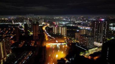 Petaling Jaya, Kuala Lumpur, Malezya - 11 Kasım 2022: Havacılık Görünümü Petaling Jaya Selatan Toll Plaza LDP Otoyolu