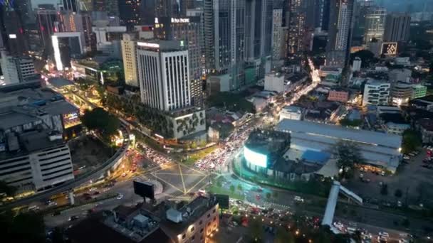 Bukit Bintang Kuala Lumpur Malaysia November 2022 Lalu Lintas Mobil — Stok Video