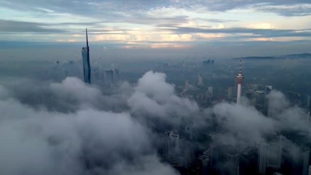 Bukit Bintang Kuala Lumpur Malasia Nov 2022 Drone Establece Nube — Vídeo de stock
