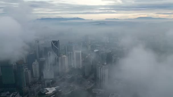 Bukit Bintang Kuala Lumpur Maleisië Nov 2022 Ochtend Mistige Bewolking — Stockvideo