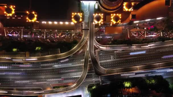 Aerian Sus Jos Vedere Trafic Auto Traseu Lumina Lângă Sunway — Videoclip de stoc