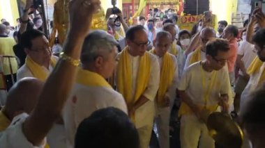 Georgetown, Penang, Malezya - Ekim 04: 2022 Çinli dindarlar Jalan Cheong Fatt Sze veya Hong Kong Lane 'de Dokuz İmparator Tanrı Festivali' ni kutladılar
