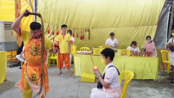 Kulim Kedah Malesia Ott 2022 Jitong Praticante Religioso Popolare Cinese — Video Stock