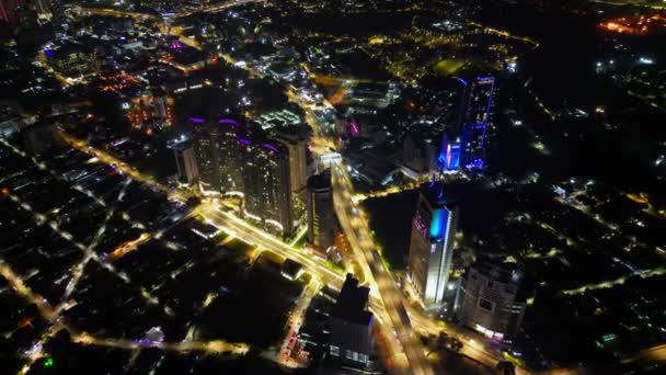 Bukit Bintang Kuala Lumpur Maleisië Nov 2022 Aerial Night View — Stockvideo