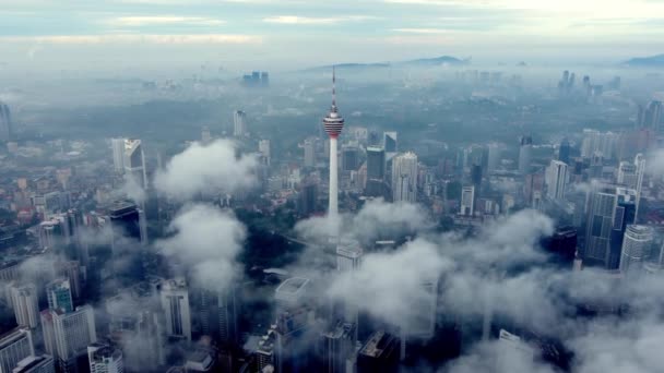 Bukit Bintang Kuala Lumpur Malajsie Listopadu 2022 Dron Odpálil Věž — Stock video
