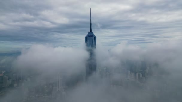 Bukit Bintang Kuala Lumpur Malaysia Nov 2022 Drone Shot Misty — Stock Video
