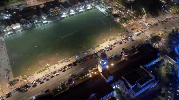 Bukit Bintang Κουάλα Λουμπούρ Μαλαισία Νοέμβριος 2022 Αεροφωτογραφία Άνθρωποι Συγκεντρώνονται — Αρχείο Βίντεο
