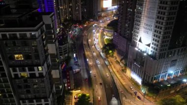 Bukit Bintang, Kuala Lumpur, Malezya - Aralık 04 2022: Hava manzaralı Jalan Run Razak gece manzaralı
