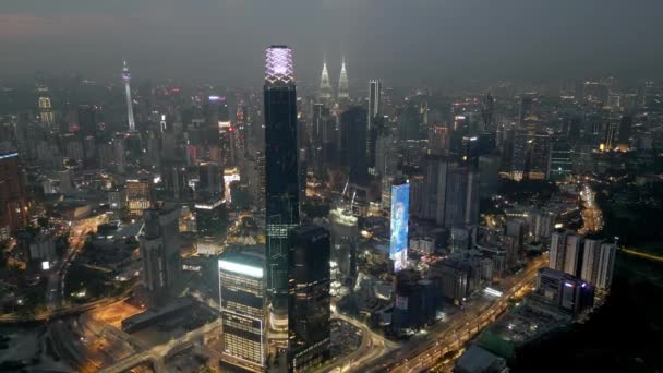 Bukit Bintang Kuala Lumpur Maleisië Nov 2022 Luchtvlieg Blauw Uur — Stockvideo
