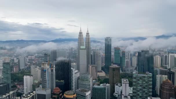 Bukit Bintang Kuala Lumpur Malajsie Prosinec 2022 Letecký Pohled Klcc — Stock video