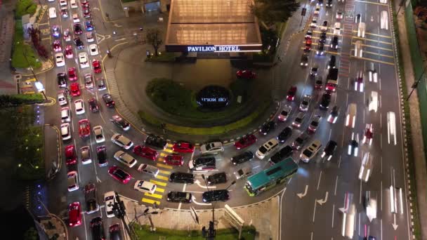 Bukit Bintang Kuala Lumpur Malaysia Dec 2022 Aerial Look Car — стоковое видео