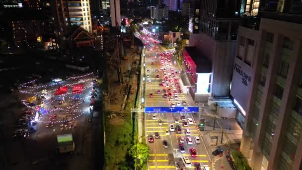 Bukit Bintang Kuala Lumpur Malaysia Dec 2022 Aerial View Night — Video