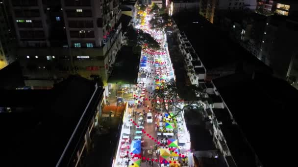 Bukit Bintang Kuala Lumpur Malezya Aralık 2022 Geceleri Jalan Alor — Stok video
