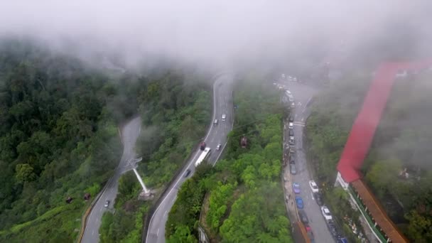 Genting Pahang Malaysia Dec 2022 Aerial View Look Car Move — Video