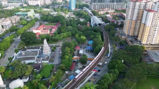 Sentul Kuala Lumpur Malaysia Dec 2022 Aerial View Lrt Move — стоковое видео