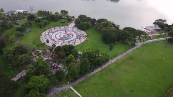 Kepong Kuala Lumpur Malaysia 2022 Grønn Frokostpark Luften Med Turkis – stockvideo