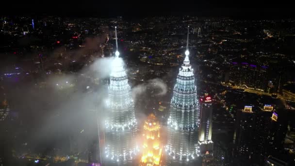 Bukit Bintang Kuala Lumpur Malajsie Listopad 2022 Noci Dvojité Věži — Stock video