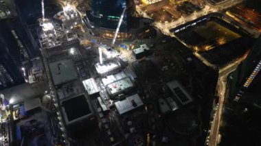 Bukit Bintang, Kuala Lumpur, Malezya - 29 Kasım 2022: Hava manzaralı TRX iş bölgesi inşaatı