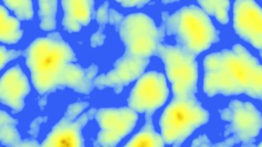 Yellow fractal noise nucleus pattern animation background